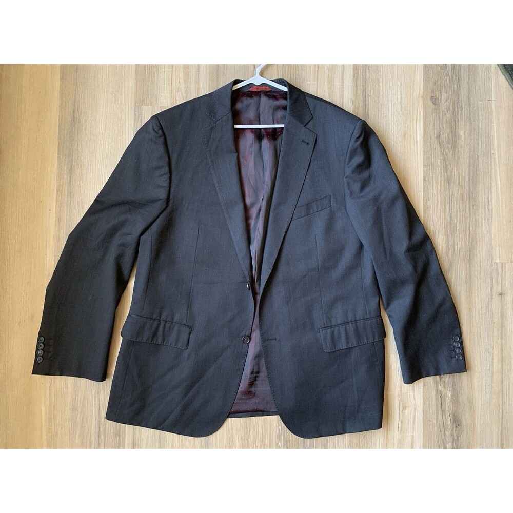 Via Amici Collection Mens Vertigo Blazer Jacket CharcolGray Super 120's Wool 42R